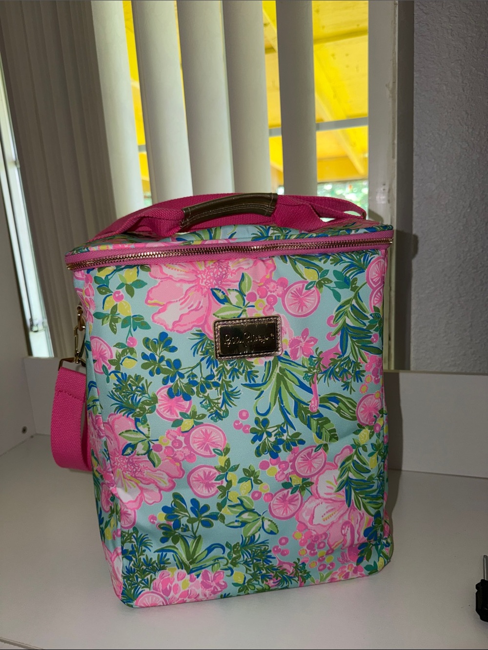 Huge Floral Pink & Aqua Insulated Cooler Bag